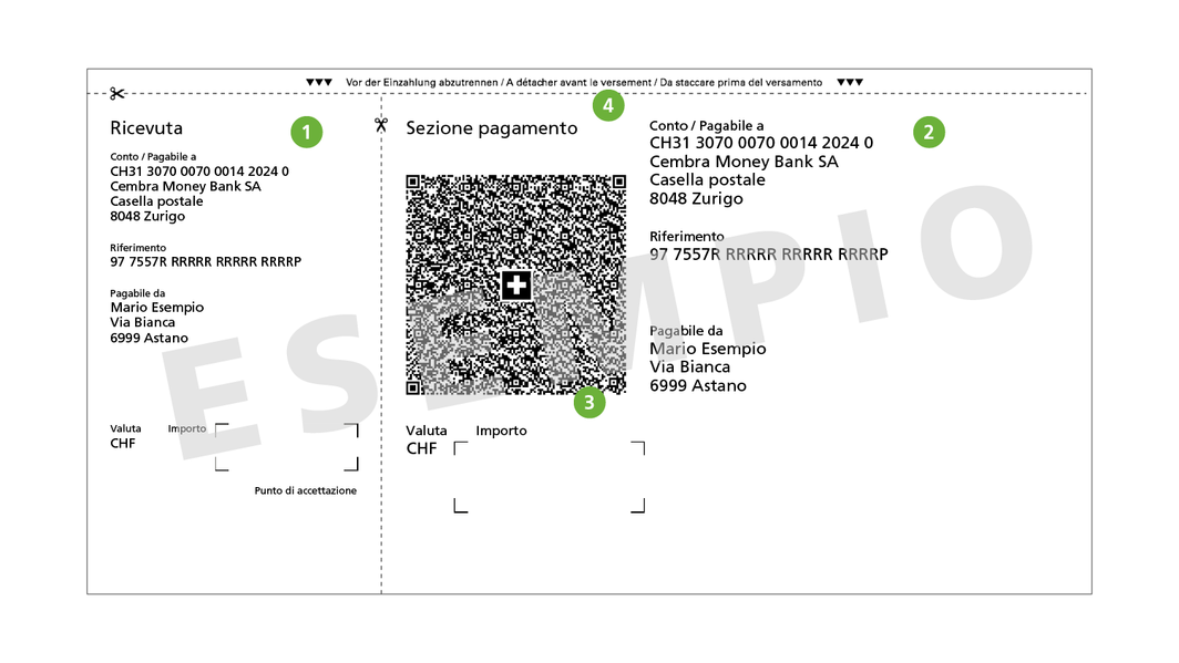 Esempio di une fattura QR Fattura QR